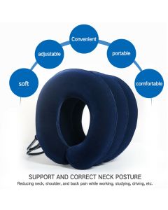 Air Inflatable Neck Pillow Head Cervical Traction Support Stretcher Pain Relief